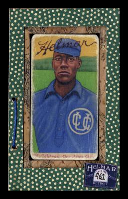 Picture, Helmar Brewing, T206-Helmar Card # 461, Topeka Jack Johnson, Rolling hills behind, Chicago Union Giants